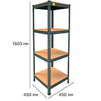 Металевий стелаж MRL-1500 ( 450x450) чорний