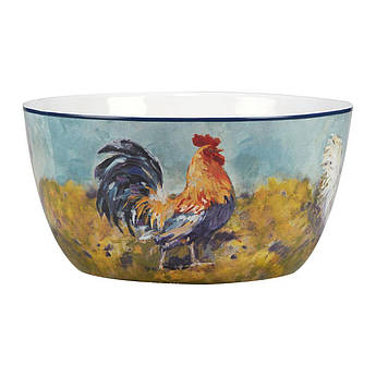 Салатник глибокий із кераміки із зображенням птиці "Півень на галявині" Certified International