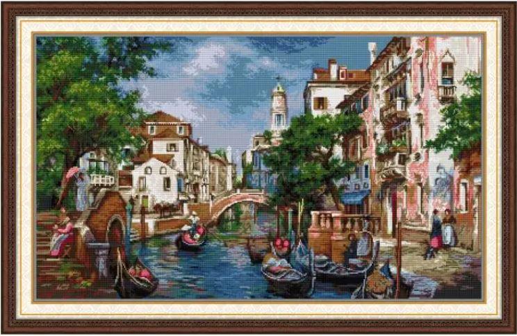 Набір для вишивання хрестиком по нанесеному на канву схемі "The Streets of San Polo" . AIDA 14CT printed, 79*50 см