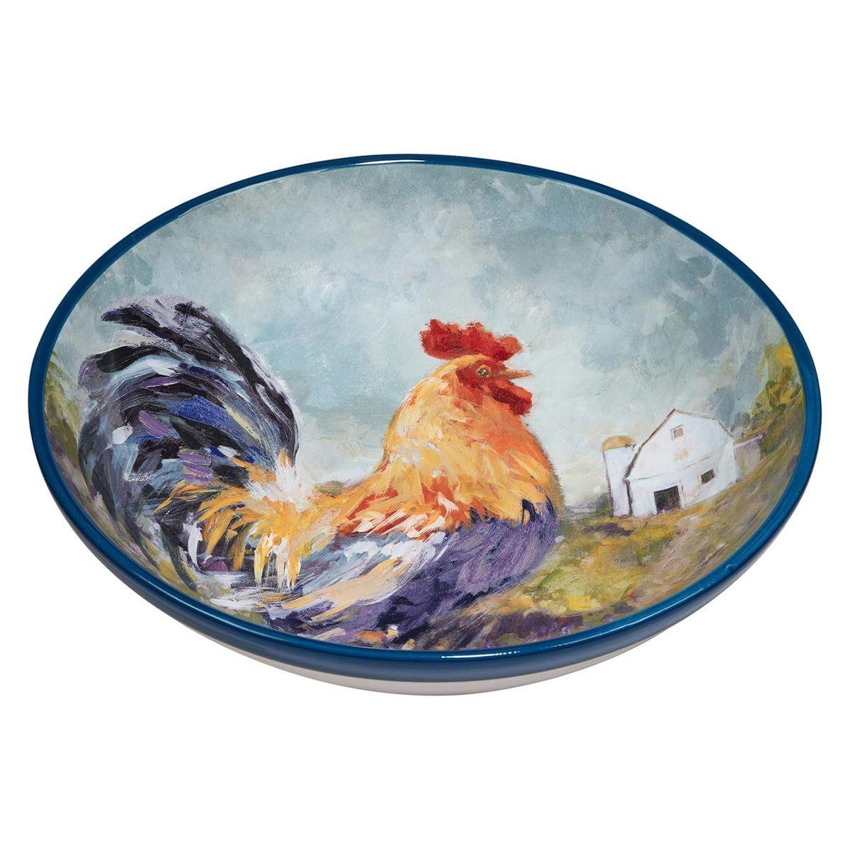 Салатник великий із кераміки із зображенням птиці "Півень на галявині" Certified International