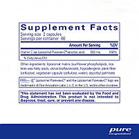 Pure Encapsulations Liposomal Vitamin C/ліпосомальний вітамін C 120 капсул. BX345, фото 2