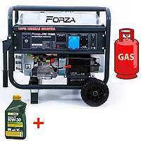 Газобензиновый генератор Forza FPG 9800Е 7.0/7.5 кВт с электрозапуском гибридный генератор газ бензин