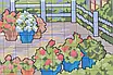 Набір для вишивання за нанесеною на канву схемою "Terrace with blooming flowers".AIDA 14CT printed , 44*33 см, фото 6