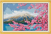 Набор для вышивания по нанесённой на канву схеме "Mount Fuji". AIDA 14CT printed 59*40 см