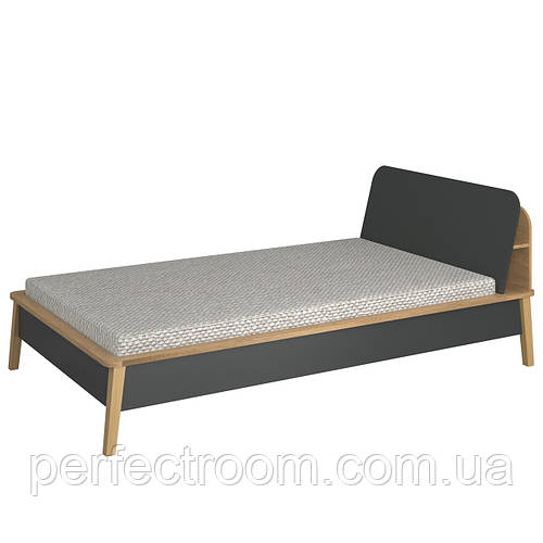 Кровать полуторная в спальню деревянная с матрасом 120 PLUTON антрацит ...