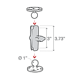 Подвійне гніздо/кріплення RAM ® Double Socket Arm - розмір B середній 9 см, фото 5