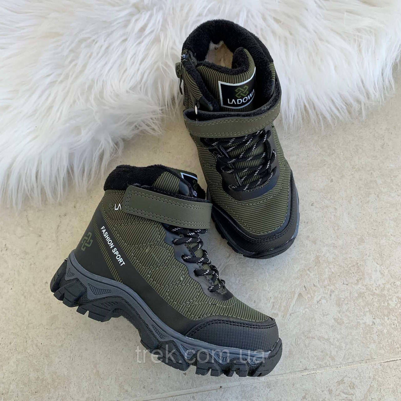 Черевики дитячі зимові хакі /30607/ 26р, фото 1