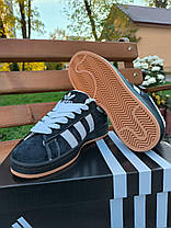 Зимові Кросівки Adidas Campus 00s Winter Black White / Адідас Кампус 00 Чорні з Білим (Хутро), фото 5