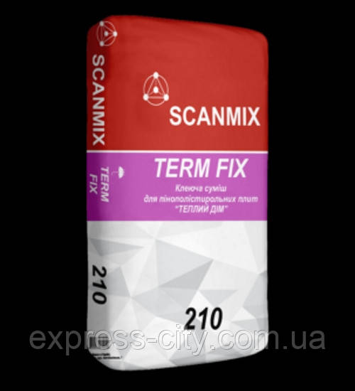 Клей для пінополістирольних і мінераловатних плит Scanmix Term Fix 210 (25 кг), фото 1