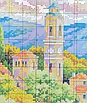 Набір для вишивання за нанесеною на канву схемою "Seaside clock tower". AIDA 14CT printed, 54*43 см, фото 6