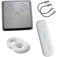 Роутер 4g wi-fi комплект "Мощный по приёму" ( киевстар, лайфселл, водафон) (zte mf79+антенна MIMO 24 дб)
