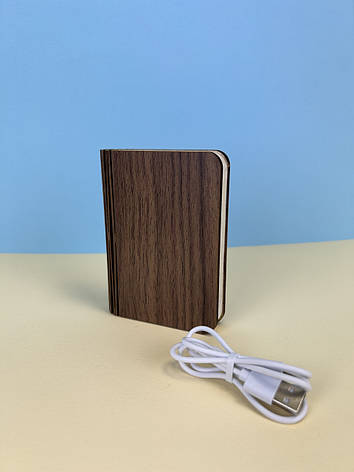 Настільний світлодіодний RGB нічник у вигляді книги Folding Book Lamp арт.29953, темне дерево, фото 1