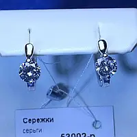 Серебряные серьги с фианитом 53002-р