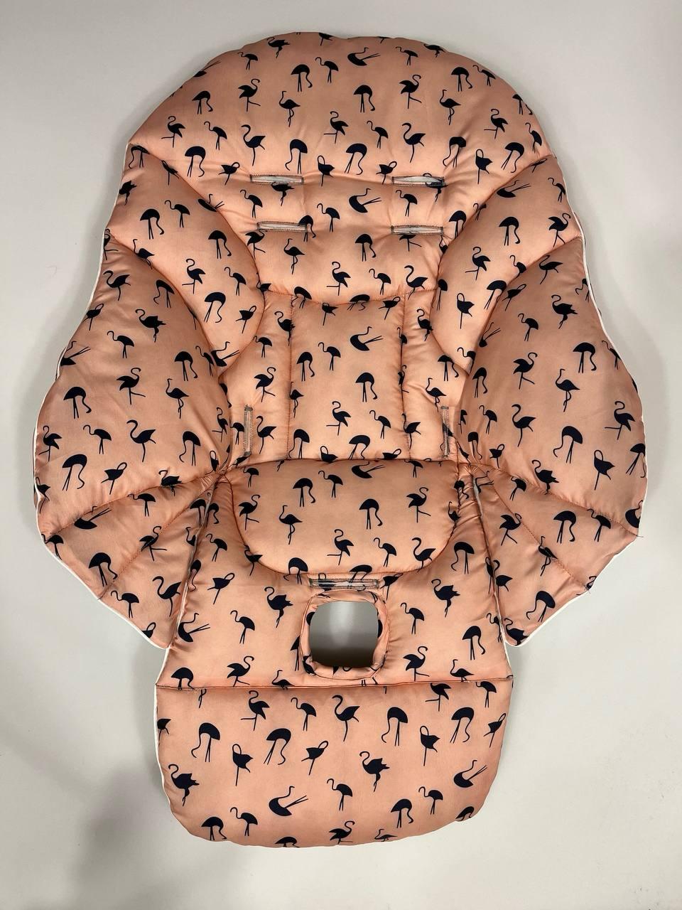 Чохол DavLu до стільчика для годування Peg Perego Siesta/Follow me Фламінго кораловий (Ch-n-4-2), фото 1
