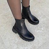 Черевики челсі жіночі зимові шкіряні чорні /22670/ 39р, фото 2
