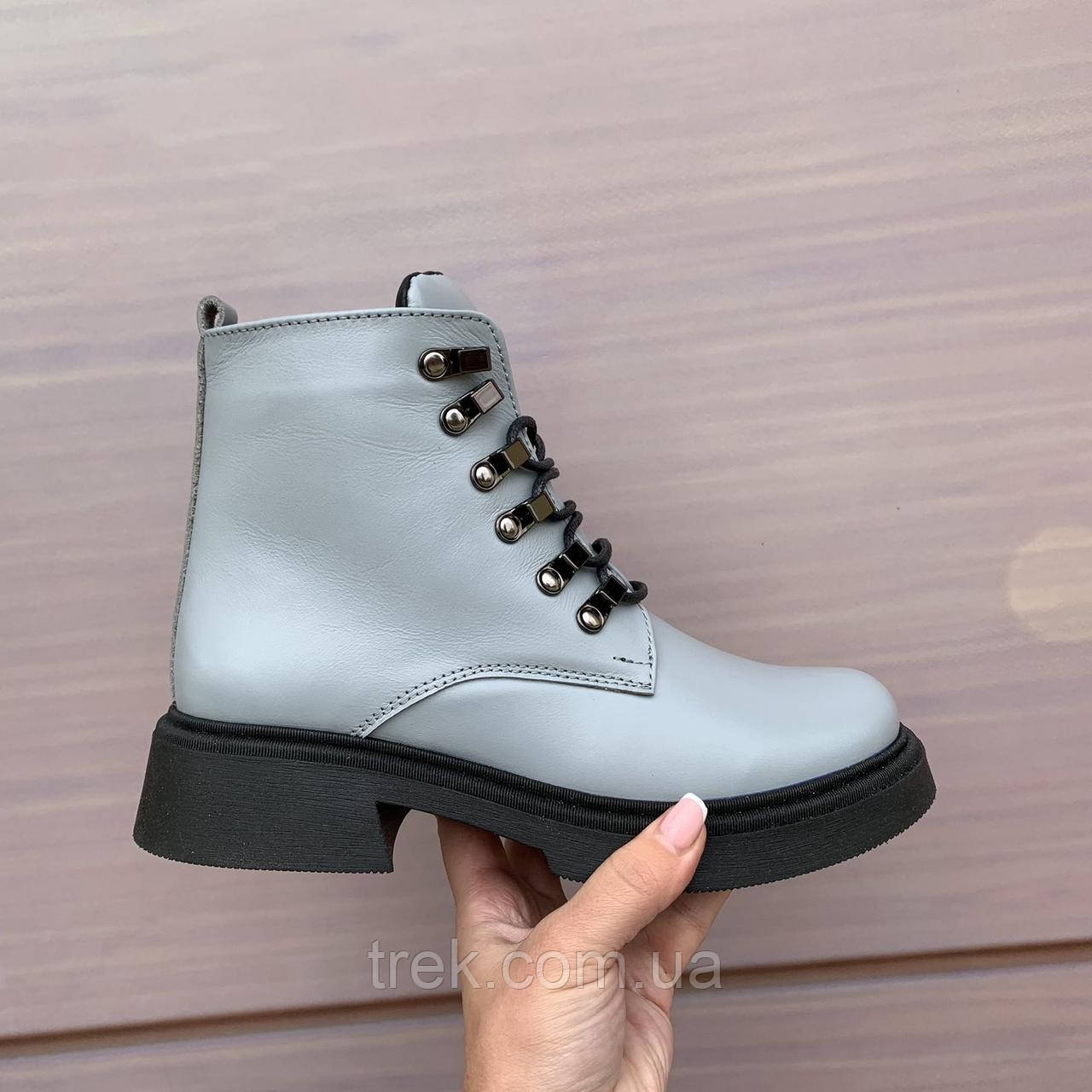 Черевики  жіночі зимові шкіряні сірі /23325/ 39р, фото 1