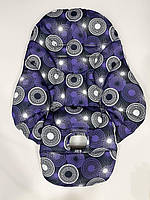 Чохол DavLu до стільчика для годування PegPerego Siesta / Follow me/ Zero Білі круги на фіолетовому (Ch-n-4-3)