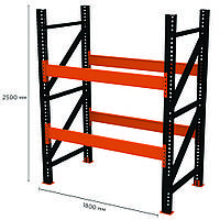 Паллетный стеллаж PR-Super Heavy (2500x1800x1100-2-2)