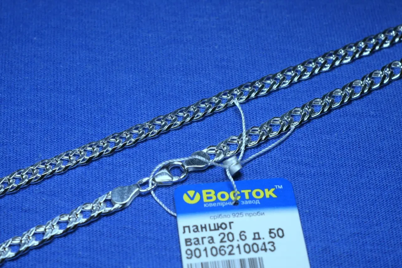 Серебряная цепочка Двойной Ромб широкий, 6 мм 90106210043 - фото 4 - id-p516591430