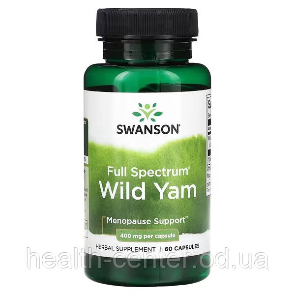 Дикий ямс Wild Yam 400 мг 60 капс для гормонального баланса у женщин Swanson США - фото 1 - id-p2008644414