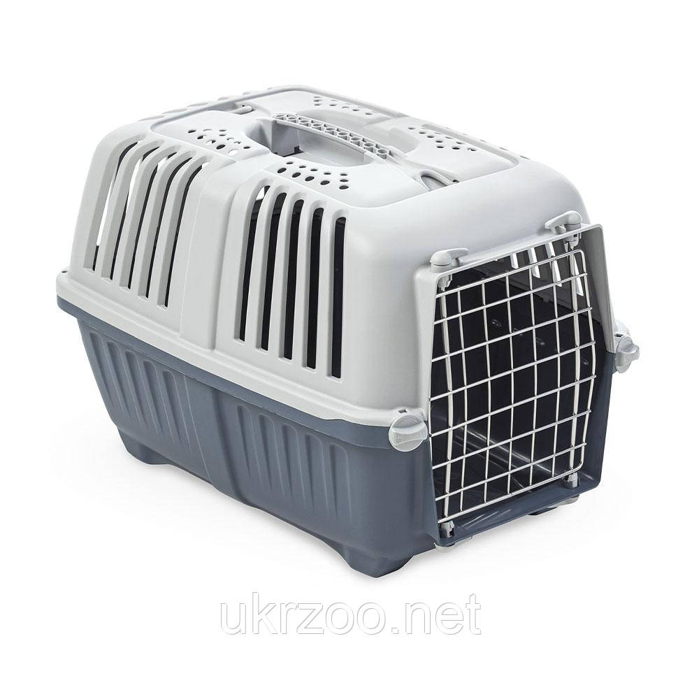 Переноска для собак і кішок до 6 кг 48×31,5×33 см PRATIKO 1 METAL DARK BLUE