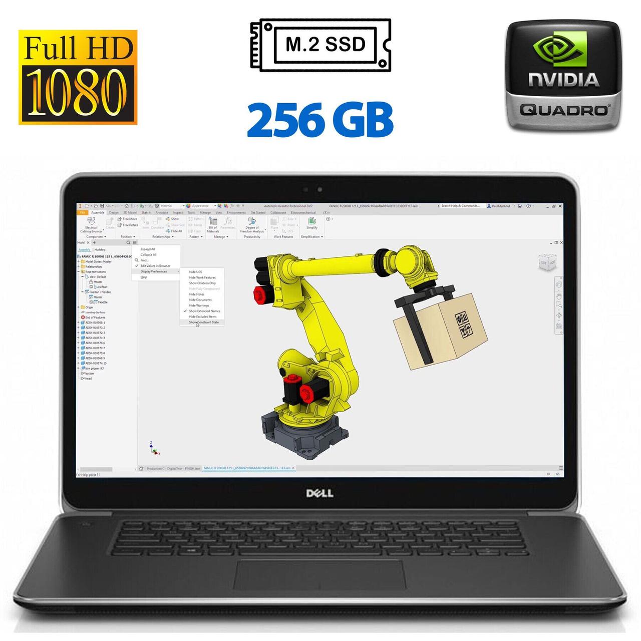 Ноутбук Б-клас Dell Precision M3800/ 15.6" 1920x1080 Touch/ i7-4712HQ/ 8GB RAM/ 256GB SSD/ Quadro K1100M 2GB