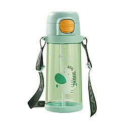 Пляшка для води спортивна CASNO 690 мл KXN-1219 зелена (зебра) з соломинкою
