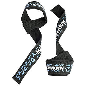 Лямки для тяги MadMax Camo Power Wrist Straps Camo/Light Blue