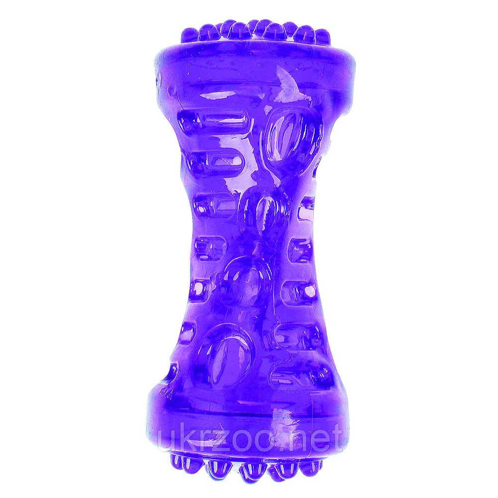 Іграшка для собак Dental Gum гантелька гумова,пищалка,12 см (12 шт/уп), фото 1