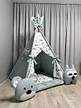 Вігвам дитячий Звірята та літачки БОНБОН Повний комплект, вігвам для хлопчика, дитячий будиночок, вігвам для дітей, дитячий намет, фото 4