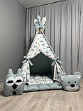 Вігвам дитячий Звірята та літачки БОНБОН Повний комплект, вігвам для хлопчика, дитячий будиночок, вігвам для дітей, дитячий намет, фото 6