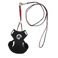 Набір HIKING PARURE, регульована шлея + поводок, чорний, нейлон, M 23-26cm / 35-41cm (3шт / уп) *