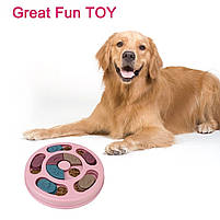 Інтерактивна іграшка пазл з кормом для собак для ігри та повільного годування - рожева, фото 10