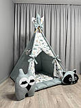 Вігвам дитячий Звірята та літачки БОНБОН з Кошиком Повний комплект, вігвам для хлопчика, дитячий вігвам, вігвам для дітей, фото 4
