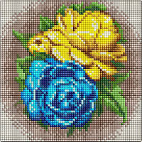 Алмазна мозаїка без підрамника "Квіти свободи" ©Mariia Davydova AMC7683 20х20 см