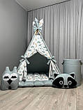Вігвам дитячий Звірята та літачки БОНБОН з Кошиком Повний комплект, вігвам для хлопчика, дитячий вігвам, вігвам для дітей, фото 2