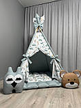 Вігвам дитячий Звірята та літачки БОНБОН Повний комплект, вігвам для хлопчика, дитячий будиночок, вігвам для дітей, дитячий намет, фото 6