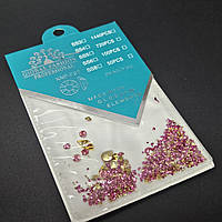 Декор для нігтів Global Fashion Swarovski Камені рожеві, мікс форм (уламки, краплі, алмаз)