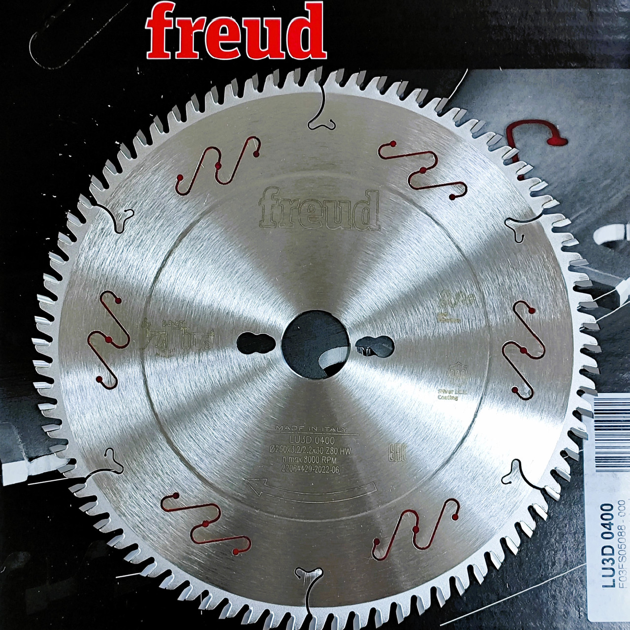 FREUD LU3D 0400 250х3,2х2,2х30 мм z=80 основні пилки по ДСП для форматно-розкрійних верстатів