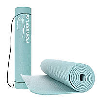 Коврик для йоги 6 мм PowerPlay PVC 4010 мятный. Коврик для фитнеса, коврик для спорта, тренировки I'Pro