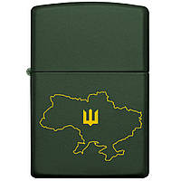 Зажигалка Zippo Regular Green Matte 221 Ukraine