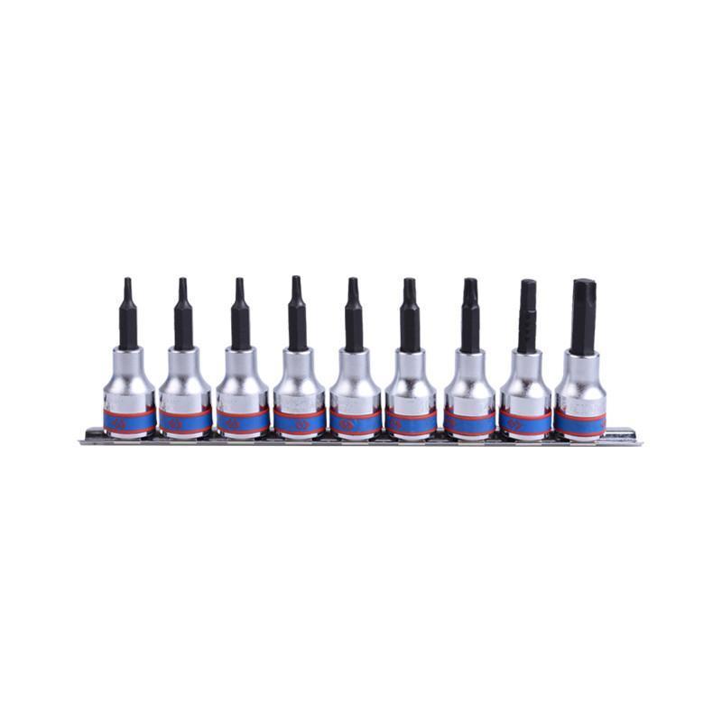 Набір біт TORX T20-T60 у голівці 1/2" 9 шт. на планці KING TONY 4119PR10