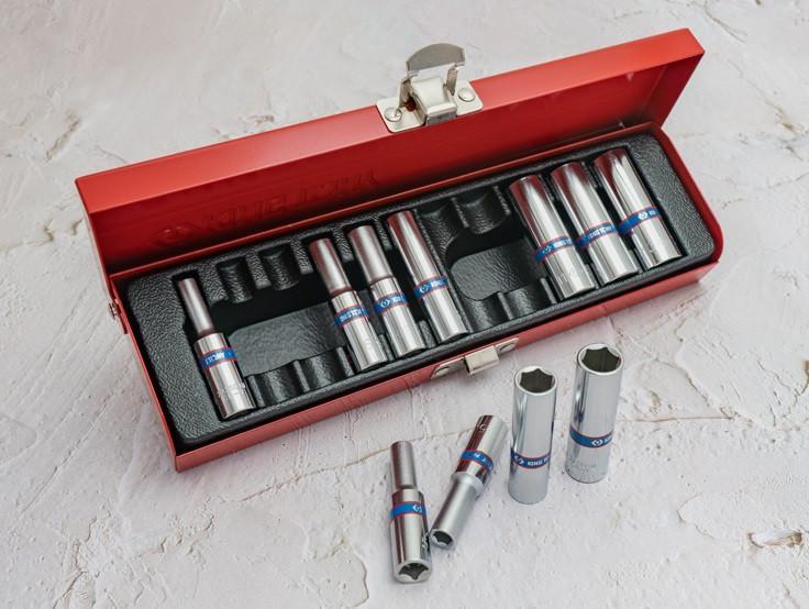 Набір довгих головок 1/4" 4-13 мм 11 шт KING TONY 2511MR