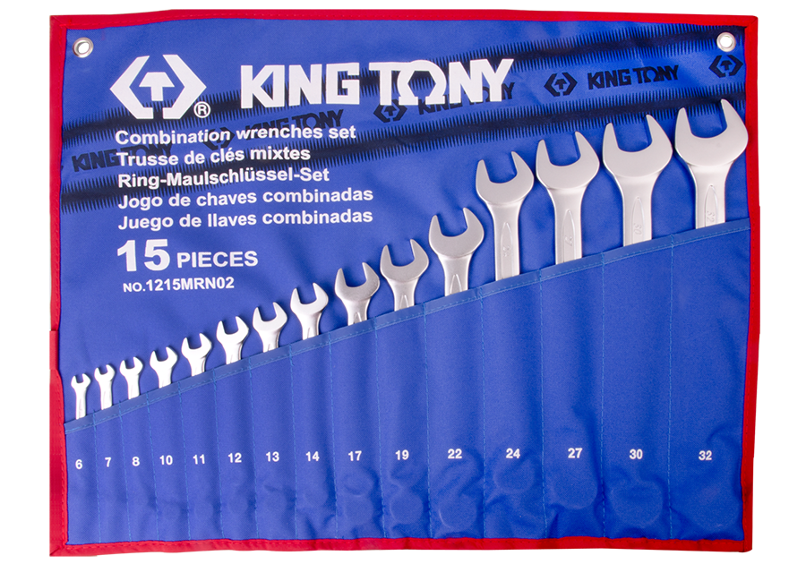 Набір ключів 6-32мм 15шт комбінованих рожково-накидних KING TONY 1215MRN02