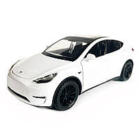 Іграшкова машинка металева Tesla Y, тесла, біла, звук, світло, інерція, откр двері, багажник, капот, Автоексперт, 1:32, 14,5*6*6см, фото 2