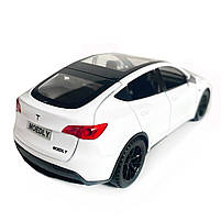 Іграшкова машинка металева Tesla Y, тесла, біла, звук, світло, інерція, откр двері, багажник, капот, Автоексперт, 1:32, 14,5*6*6см, фото 6