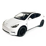 Іграшкова машинка металева Tesla Y, тесла, біла, звук, світло, інерція, откр двері, багажник, капот, Автоексперт, 1:32, 14,5*6*6см, фото 2