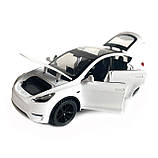 Іграшкова машинка металева Tesla Y, тесла, біла, звук, світло, інерція, откр двері, багажник, капот, Автоексперт, 1:32, 14,5*6*6см, фото 5