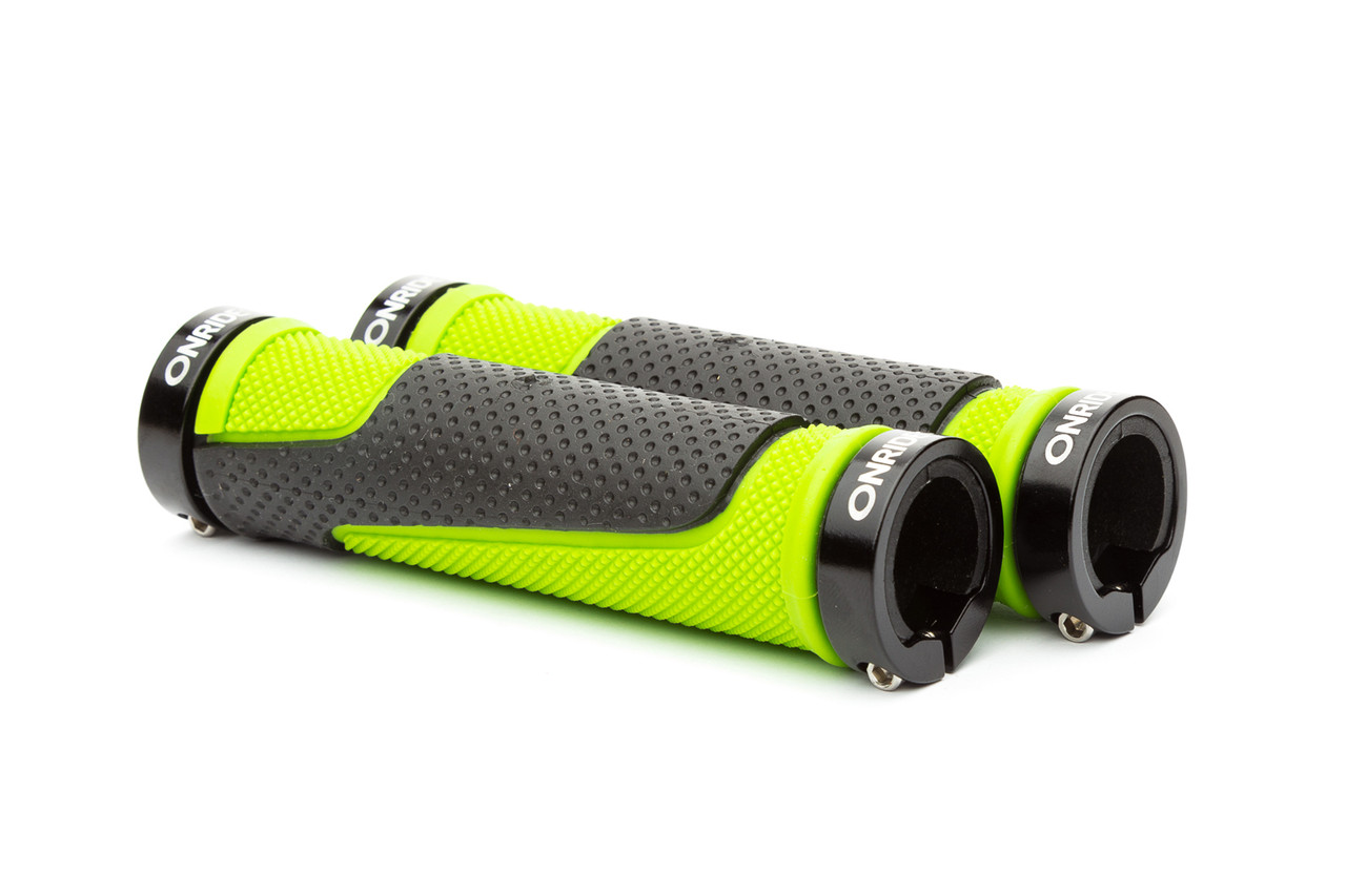 Ручки руля ONRIDE DualGrip, два замки, чорні/зелені