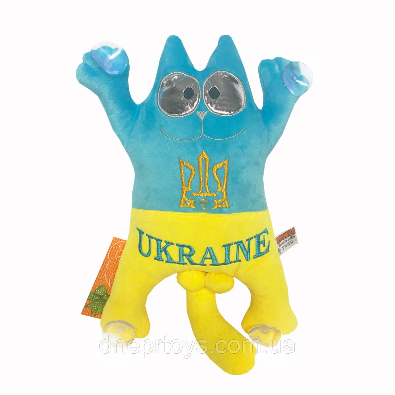 М`яка іграшка Котик Ukraine з гербом на присосках в машину 33*24*7 см (00971-4), фото 1